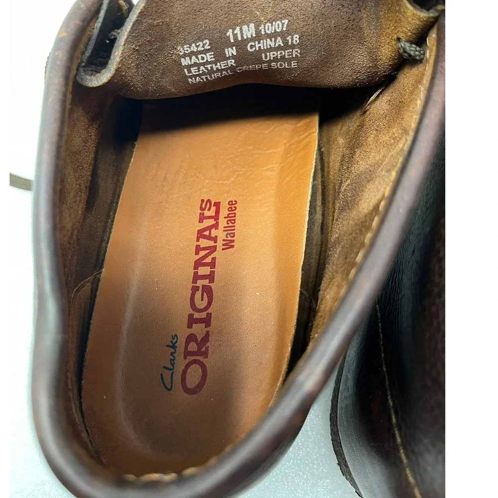 Clarks Originals Wallabee Mens 11 Chukka Boots Dark Brown Shoes Leather